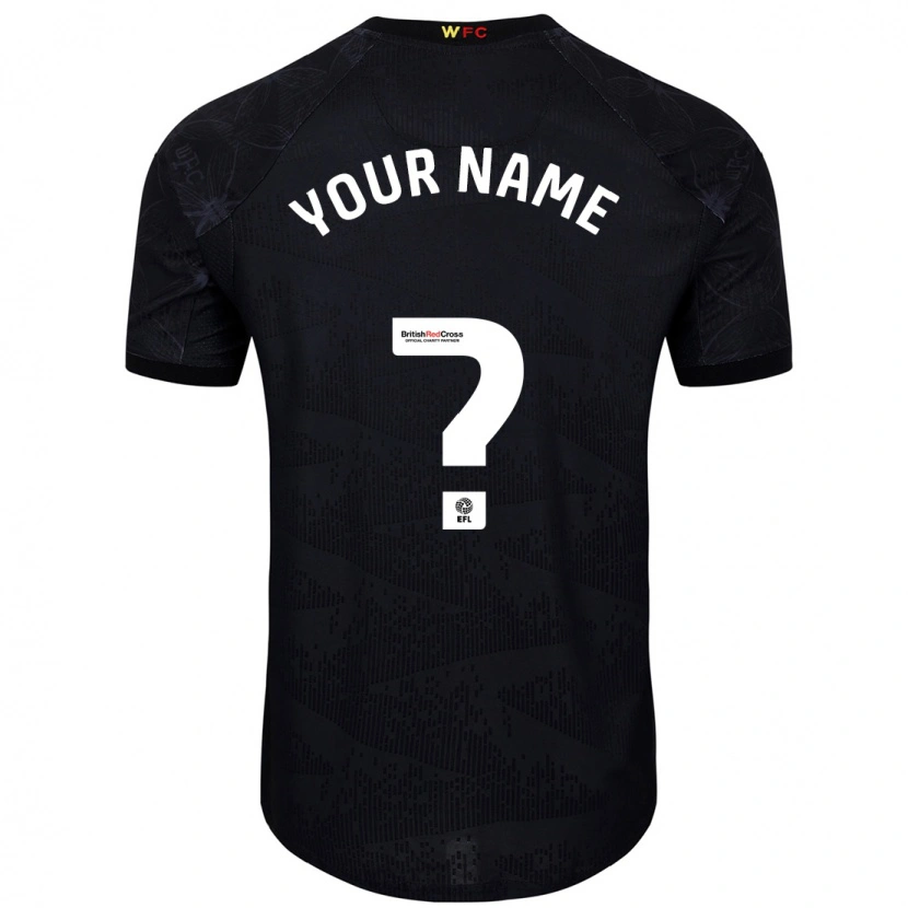 Danxen Børn Dit Navn #0 Sort Hvid Udebane Spillertrøjer 2024/25 Trøje T-Shirt