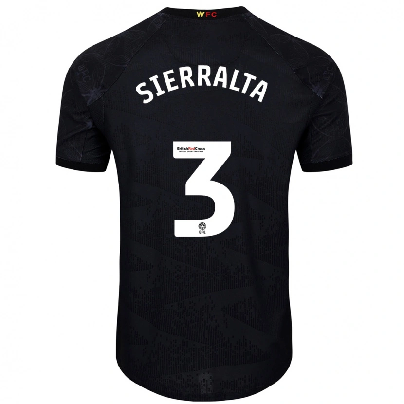 Danxen Børn Francisco Sierralta #3 Sort Hvid Udebane Spillertrøjer 2024/25 Trøje T-Shirt