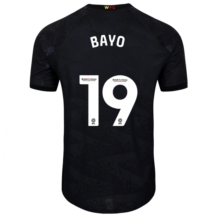 Danxen Børn Vakoun Bayo #19 Sort Hvid Udebane Spillertrøjer 2024/25 Trøje T-Shirt