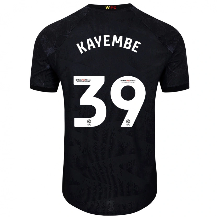 Danxen Børn Edo Kayembe #39 Sort Hvid Udebane Spillertrøjer 2024/25 Trøje T-Shirt