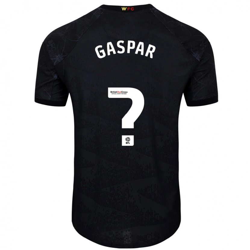 Danxen Børn Luigi Gaspar #0 Sort Hvid Udebane Spillertrøjer 2024/25 Trøje T-Shirt