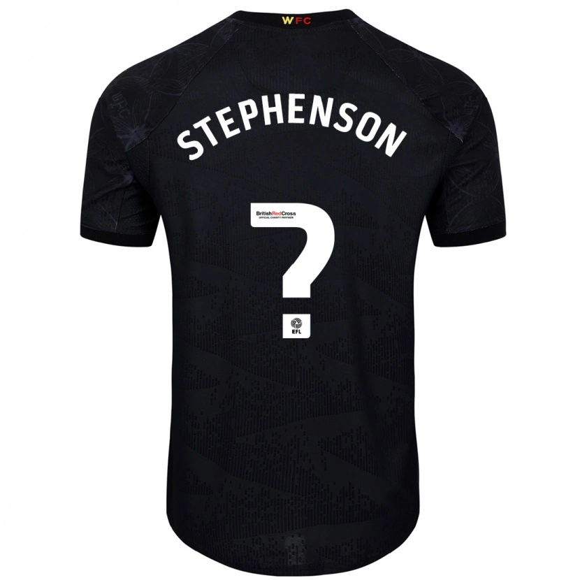 Danxen Børn Ollie Stephenson #0 Sort Hvid Udebane Spillertrøjer 2024/25 Trøje T-Shirt