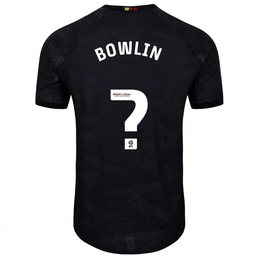 Danxen Børn Amani Bowlin #0 Sort Hvid Udebane Spillertrøjer 2024/25 Trøje T-Shirt