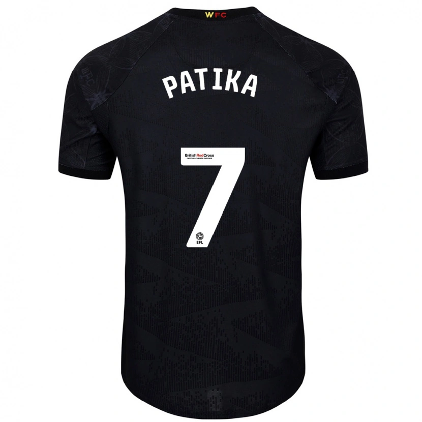 Danxen Børn Glebs Patika #7 Sort Hvid Udebane Spillertrøjer 2024/25 Trøje T-Shirt