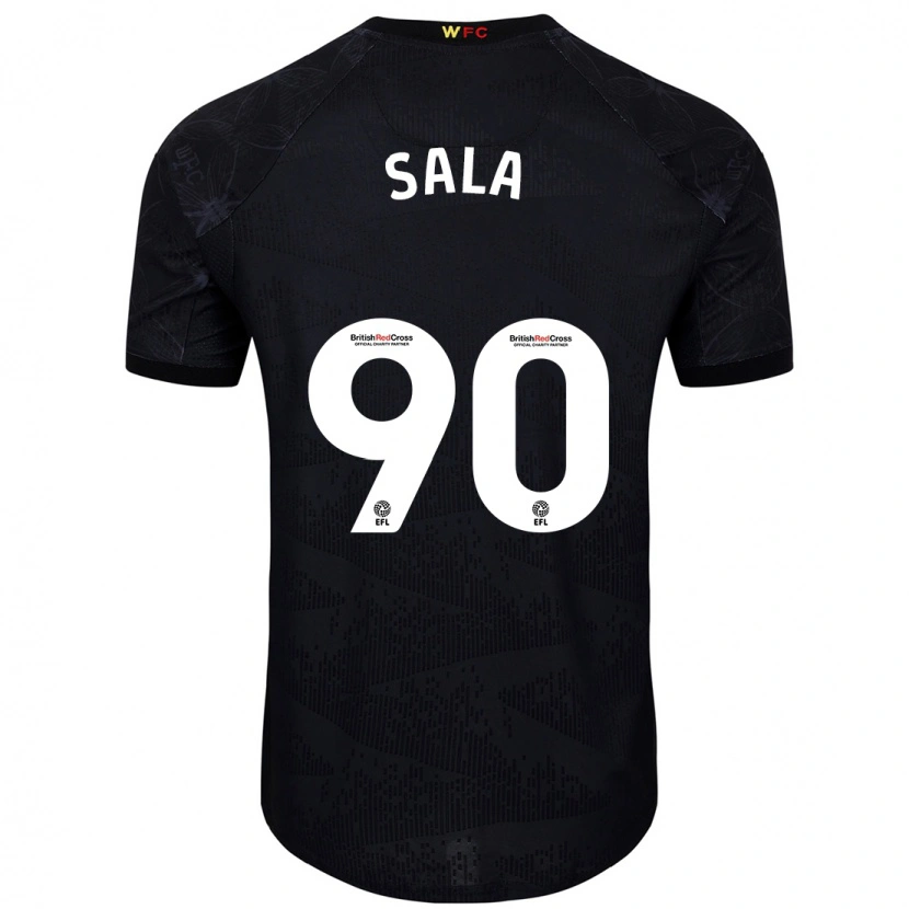 Danxen Børn Joel Sala #90 Sort Hvid Udebane Spillertrøjer 2024/25 Trøje T-Shirt