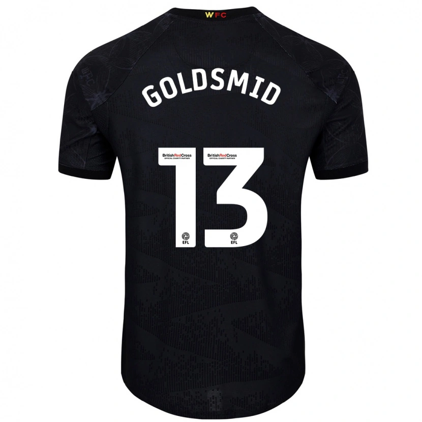 Danxen Børn Jacqui Goldsmid #13 Sort Hvid Udebane Spillertrøjer 2024/25 Trøje T-Shirt