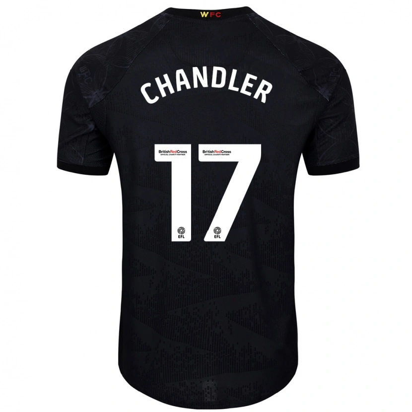 Danxen Børn Megan Chandler #17 Sort Hvid Udebane Spillertrøjer 2024/25 Trøje T-Shirt