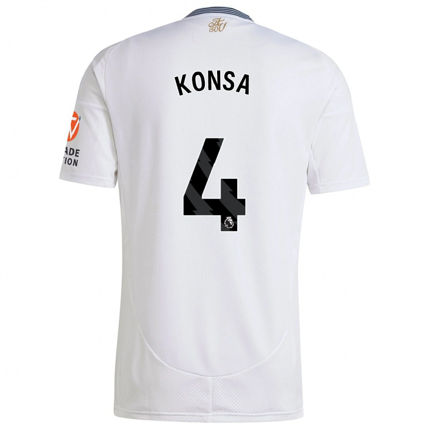 Danxen Børn Ezri Konsa #4 Hvid Udebane Spillertrøjer 2024/25 Trøje T-Shirt