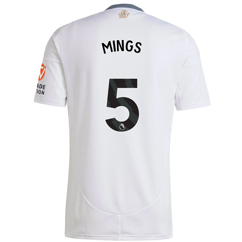 Danxen Børn Tyrone Mings #5 Hvid Udebane Spillertrøjer 2024/25 Trøje T-Shirt