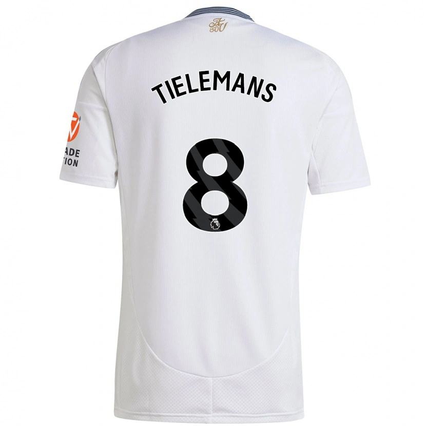 Danxen Børn Youri Tielemans #8 Hvid Udebane Spillertrøjer 2024/25 Trøje T-Shirt