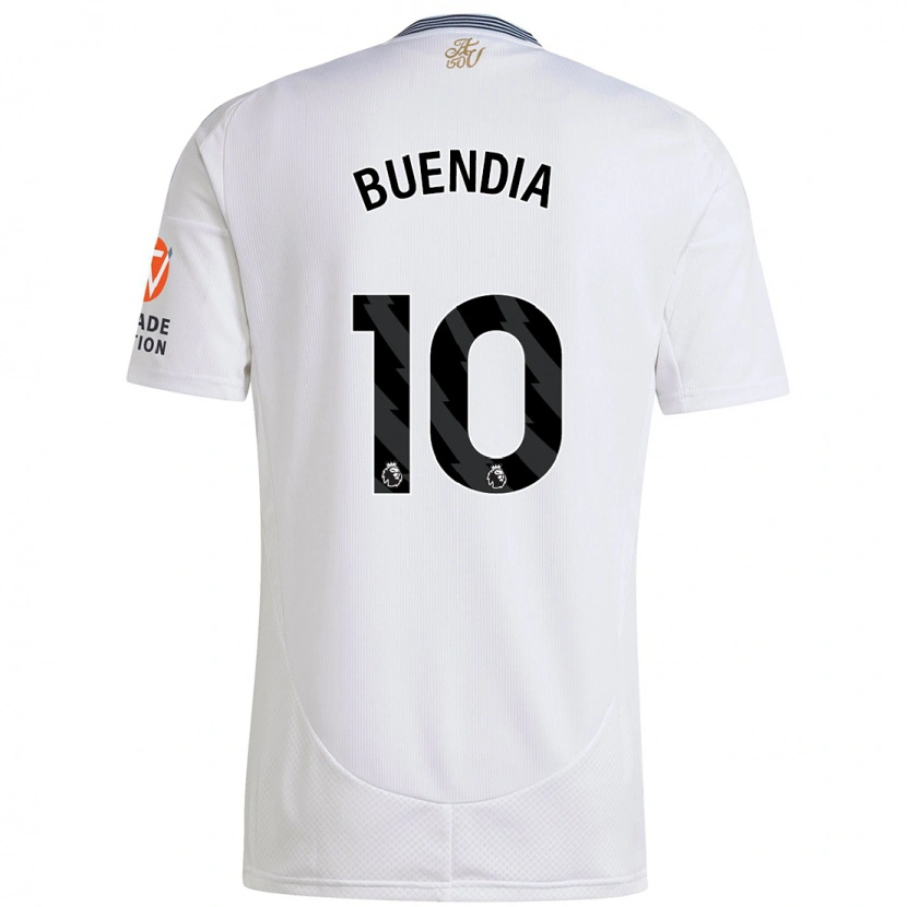 Danxen Børn Emiliano Buendía #10 Hvid Udebane Spillertrøjer 2024/25 Trøje T-Shirt