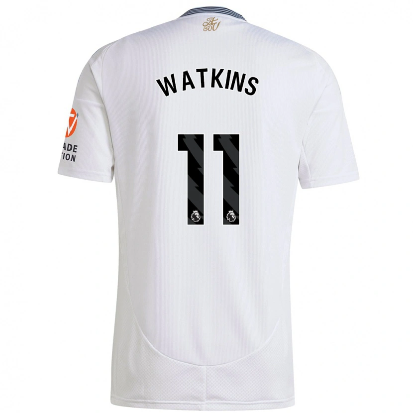Danxen Børn Ollie Watkins #11 Hvid Udebane Spillertrøjer 2024/25 Trøje T-Shirt