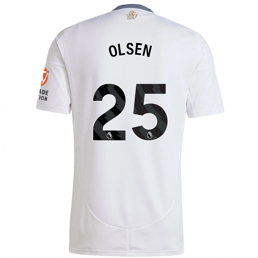 Danxen Børn Robin Olsen #25 Hvid Udebane Spillertrøjer 2024/25 Trøje T-Shirt
