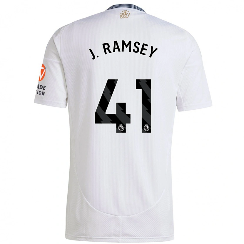 Danxen Børn Jacob Ramsey #41 Hvid Udebane Spillertrøjer 2024/25 Trøje T-Shirt