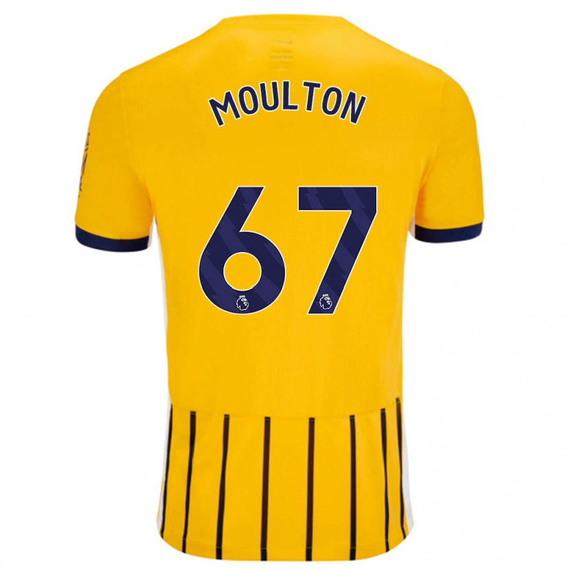Danxen Børn Remiero Moulton #67 Guldblå ​​Nålestriber Udebane Spillertrøjer 2024/25 Trøje T-Shirt