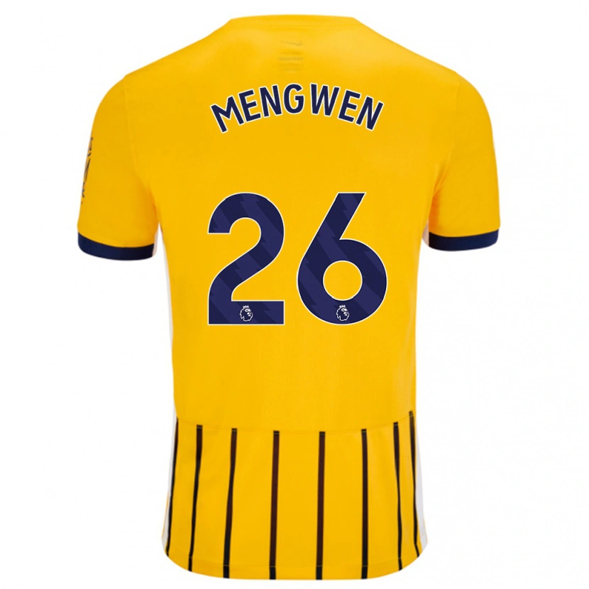 Danxen Børn Li Mengwen #26 Guldblå ​​Nålestriber Udebane Spillertrøjer 2024/25 Trøje T-Shirt