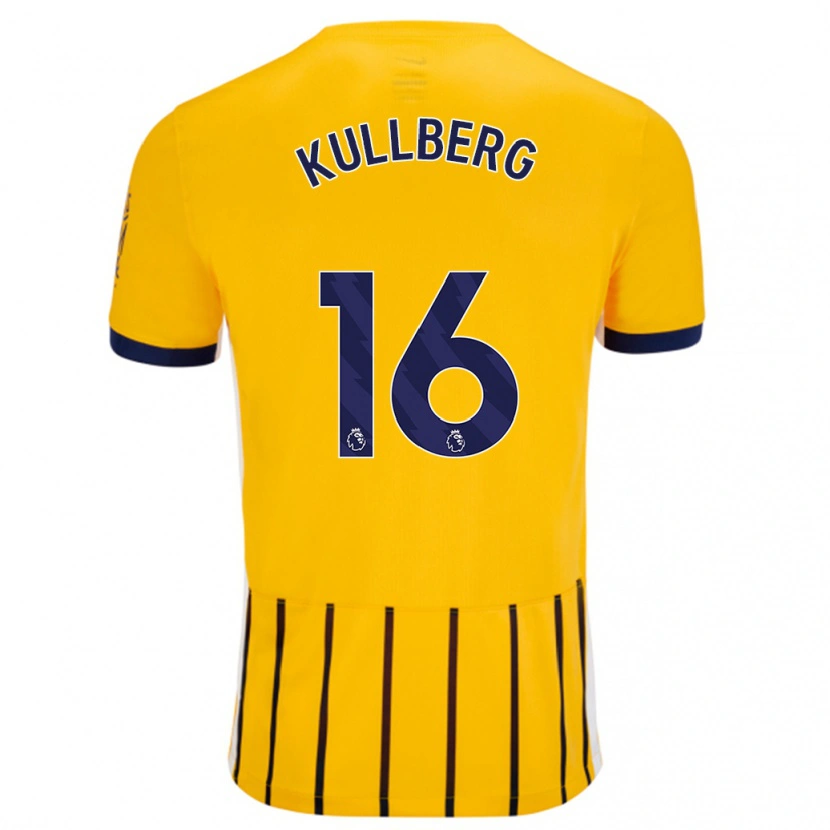 Danxen Børn Emma Nanny Charlotte Kullberg #16 Guldblå ​​Nålestriber Udebane Spillertrøjer 2024/25 Trøje T-Shirt