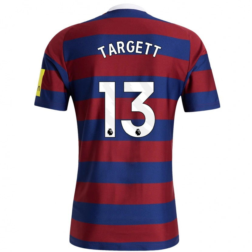 Danxen Børn Matt Targett #13 Bordeaux Marineblå Udebane Spillertrøjer 2024/25 Trøje T-Shirt