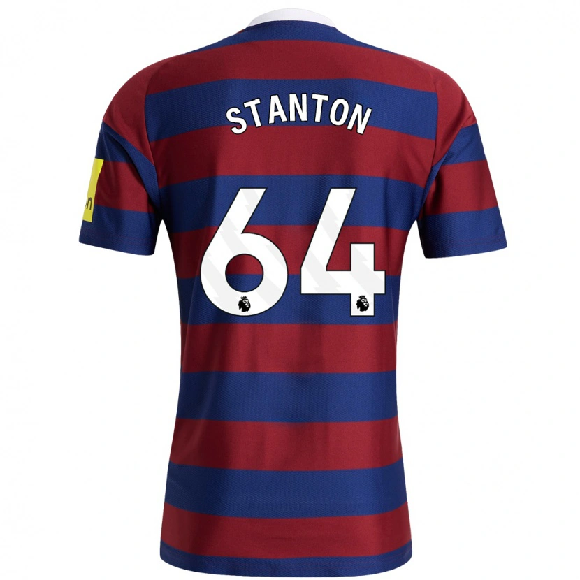Danxen Børn Ellis Stanton #64 Bordeaux Marineblå Udebane Spillertrøjer 2024/25 Trøje T-Shirt
