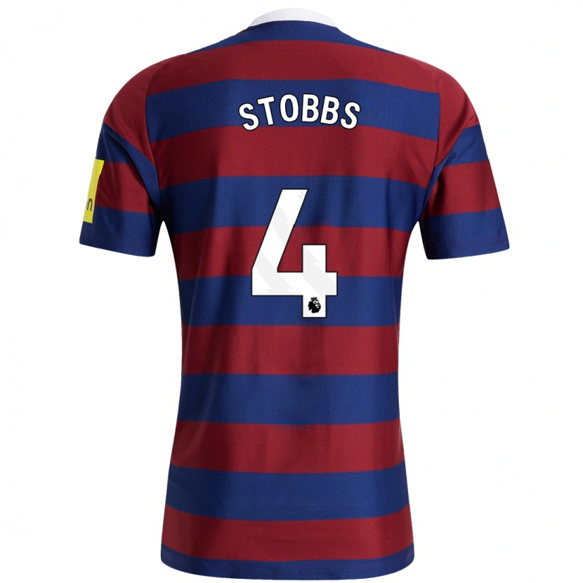 Danxen Børn Amber-Keegan Stobbs #4 Bordeaux Marineblå Udebane Spillertrøjer 2024/25 Trøje T-Shirt