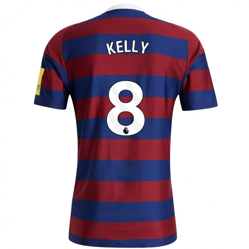 Danxen Børn Emma Kelly #8 Bordeaux Marineblå Udebane Spillertrøjer 2024/25 Trøje T-Shirt