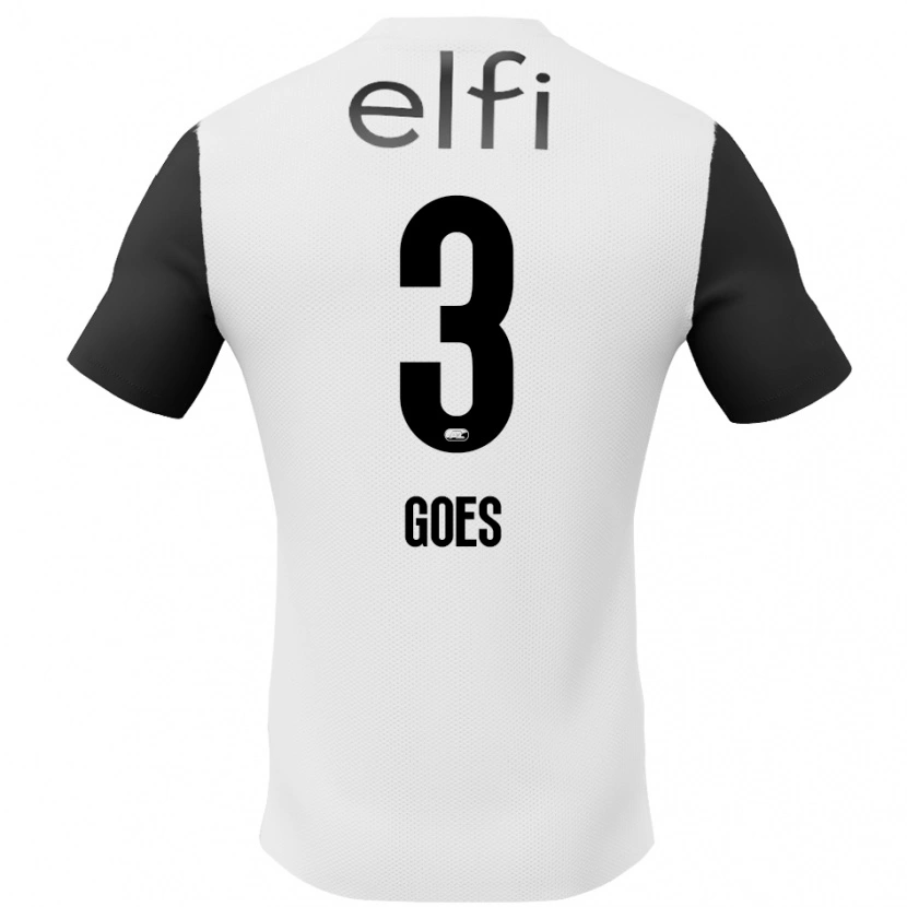 Danxen Børn Wouter Goes #3 Hvid Sort Udebane Spillertrøjer 2024/25 Trøje T-Shirt