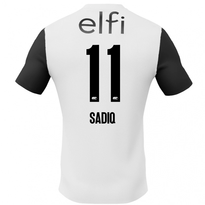 Danxen Børn Ibrahim Sadiq #11 Hvid Sort Udebane Spillertrøjer 2024/25 Trøje T-Shirt