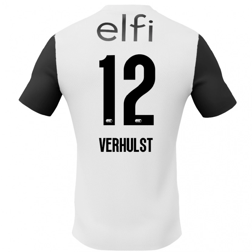 Danxen Børn Hobie Verhulst #12 Hvid Sort Udebane Spillertrøjer 2024/25 Trøje T-Shirt