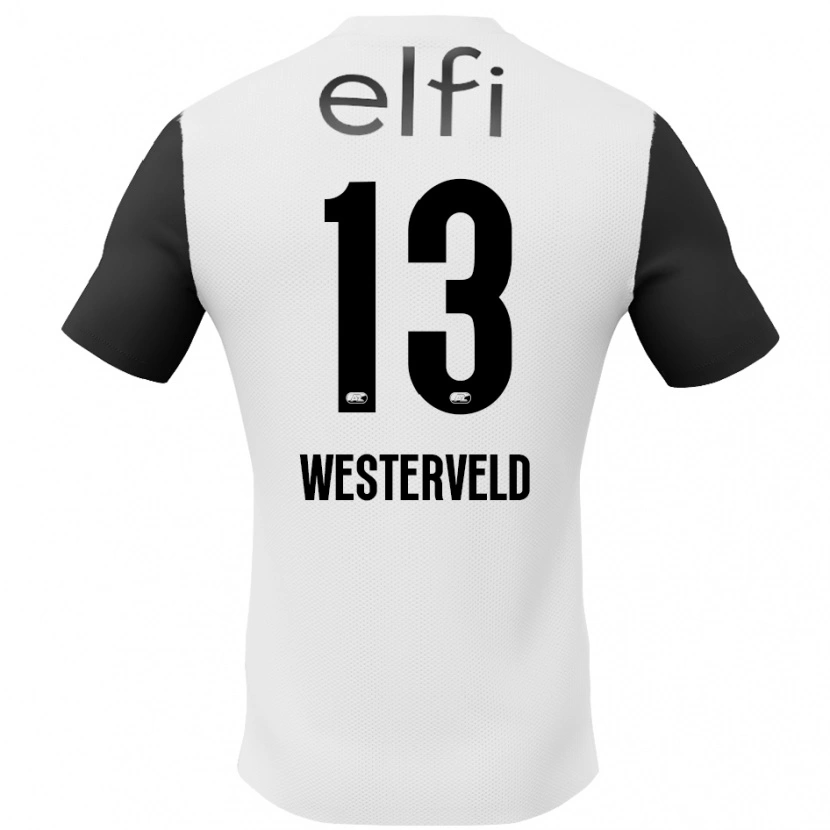 Danxen Børn Sem Westerveld #13 Hvid Sort Udebane Spillertrøjer 2024/25 Trøje T-Shirt