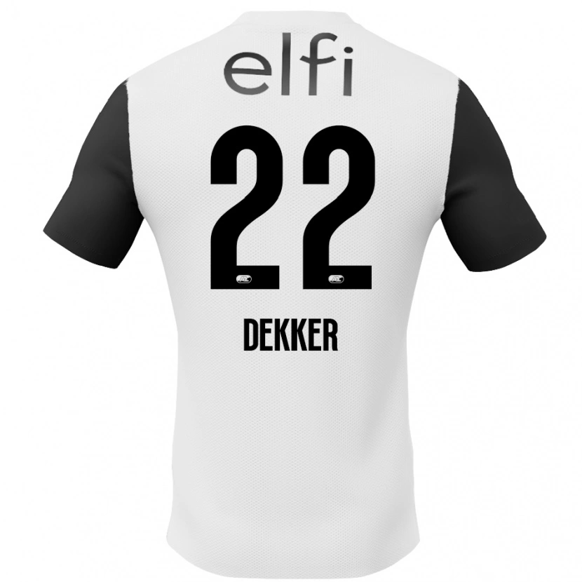 Danxen Børn Maxim Dekker #22 Hvid Sort Udebane Spillertrøjer 2024/25 Trøje T-Shirt