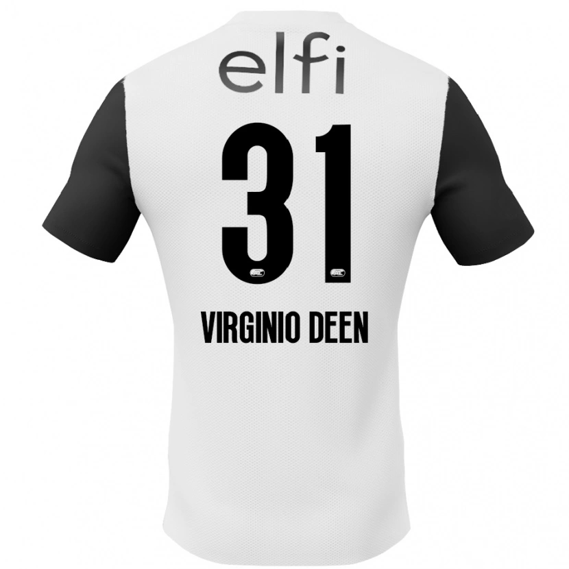 Danxen Børn Daniël Virginio Deen #31 Hvid Sort Udebane Spillertrøjer 2024/25 Trøje T-Shirt