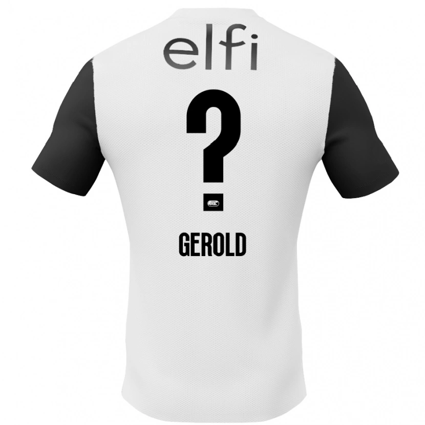 Danxen Børn Jayen Gerold #0 Hvid Sort Udebane Spillertrøjer 2024/25 Trøje T-Shirt
