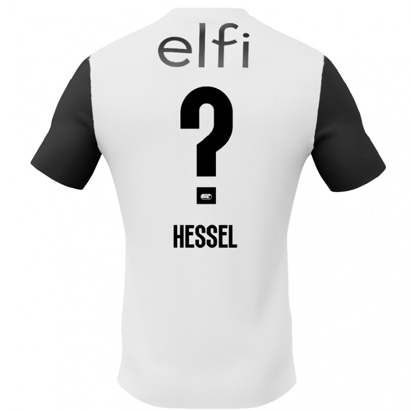 Danxen Børn Hessel De Wit #0 Hvid Sort Udebane Spillertrøjer 2024/25 Trøje T-Shirt