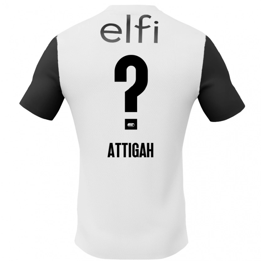 Danxen Børn Quenten Attigah #0 Hvid Sort Udebane Spillertrøjer 2024/25 Trøje T-Shirt