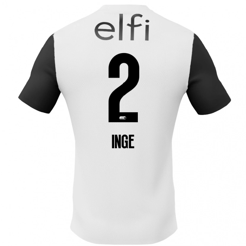 Danxen Børn Kiani Inge #2 Hvid Sort Udebane Spillertrøjer 2024/25 Trøje T-Shirt