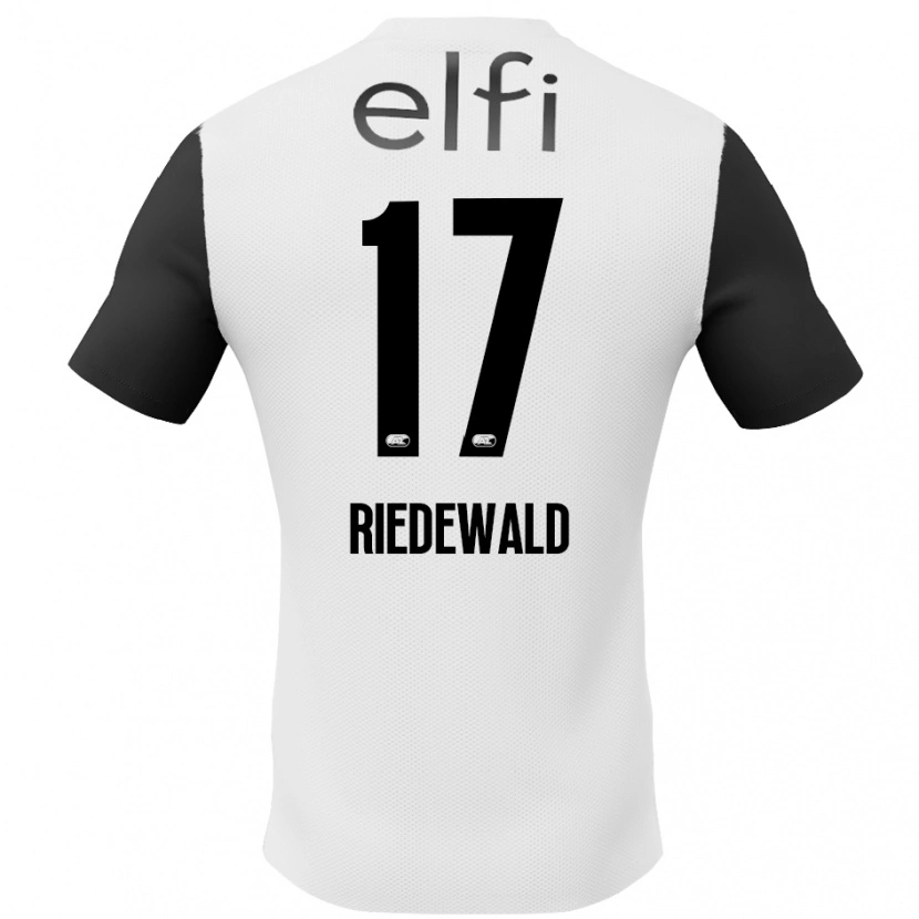 Danxen Børn Kenzo Riedewald #17 Hvid Sort Udebane Spillertrøjer 2024/25 Trøje T-Shirt