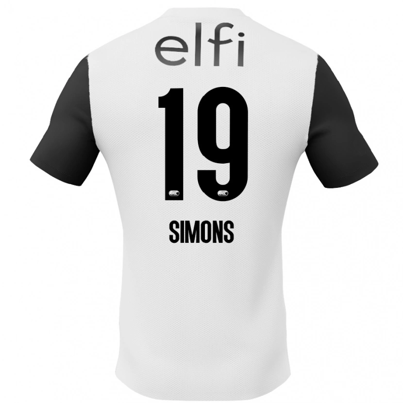 Danxen Børn Saviola Simons #19 Hvid Sort Udebane Spillertrøjer 2024/25 Trøje T-Shirt