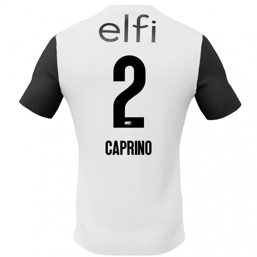 Danxen Børn Ginia Caprino #2 Hvid Sort Udebane Spillertrøjer 2024/25 Trøje T-Shirt
