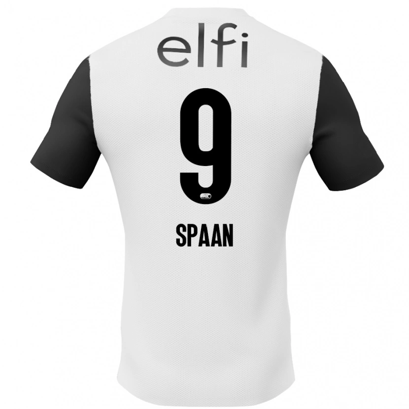 Danxen Børn Floor Spaan #9 Hvid Sort Udebane Spillertrøjer 2024/25 Trøje T-Shirt