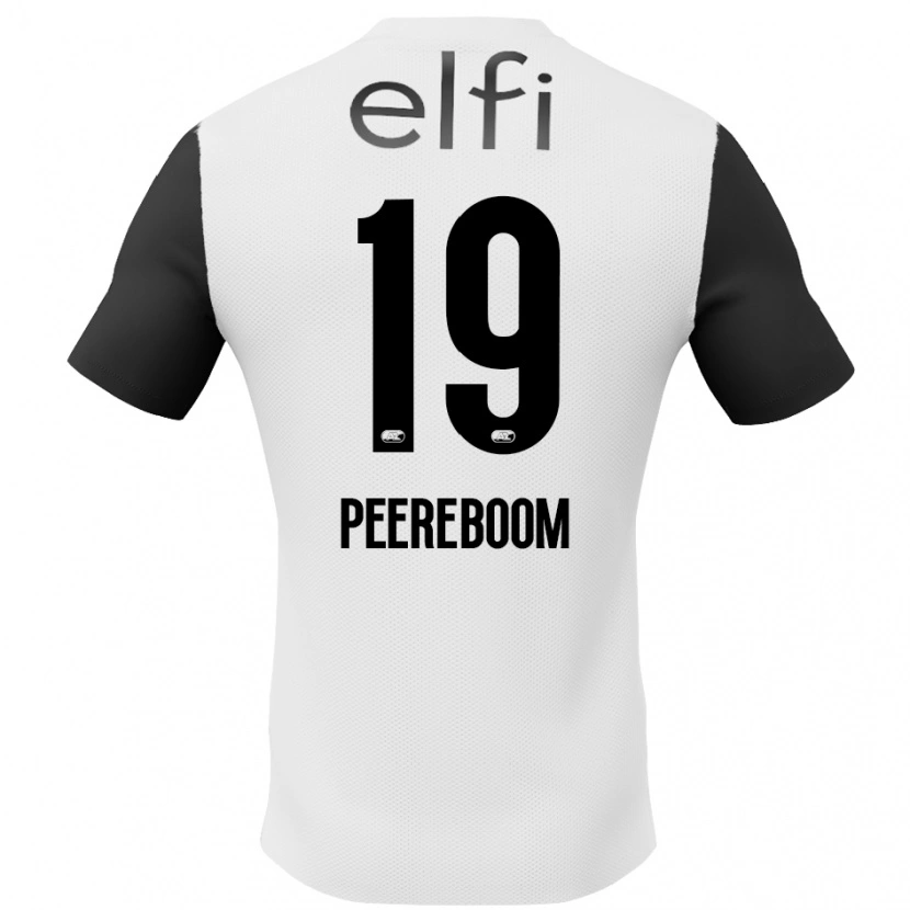Danxen Børn Sanne Peereboom #19 Hvid Sort Udebane Spillertrøjer 2024/25 Trøje T-Shirt