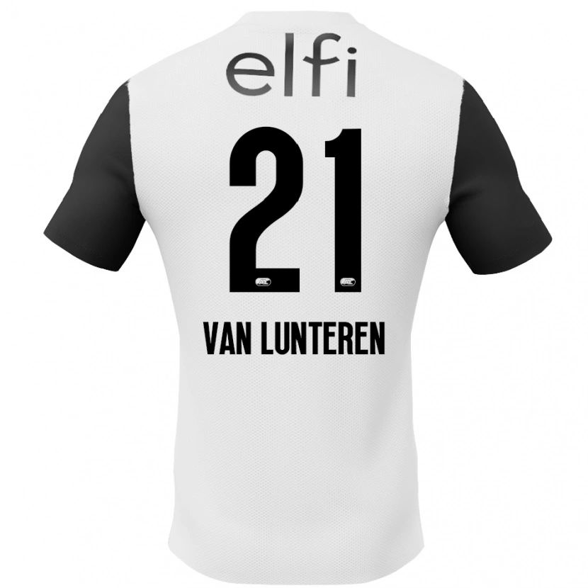 Danxen Børn Desiree Van Lunteren #21 Hvid Sort Udebane Spillertrøjer 2024/25 Trøje T-Shirt
