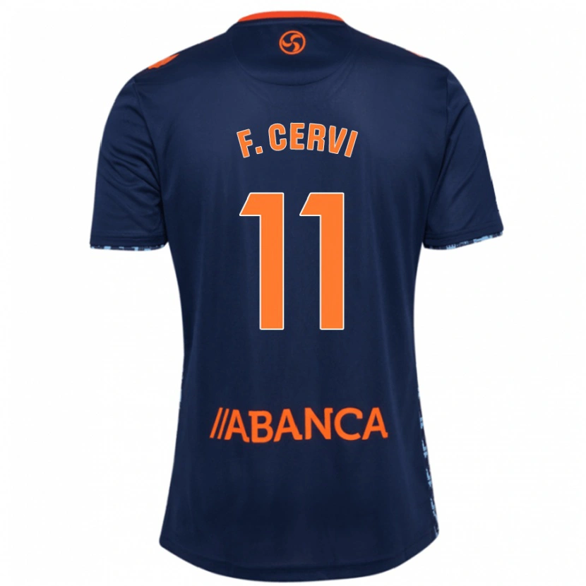 Danxen Børn Franco Cervi #11 Marineblå Udebane Spillertrøjer 2024/25 Trøje T-Shirt