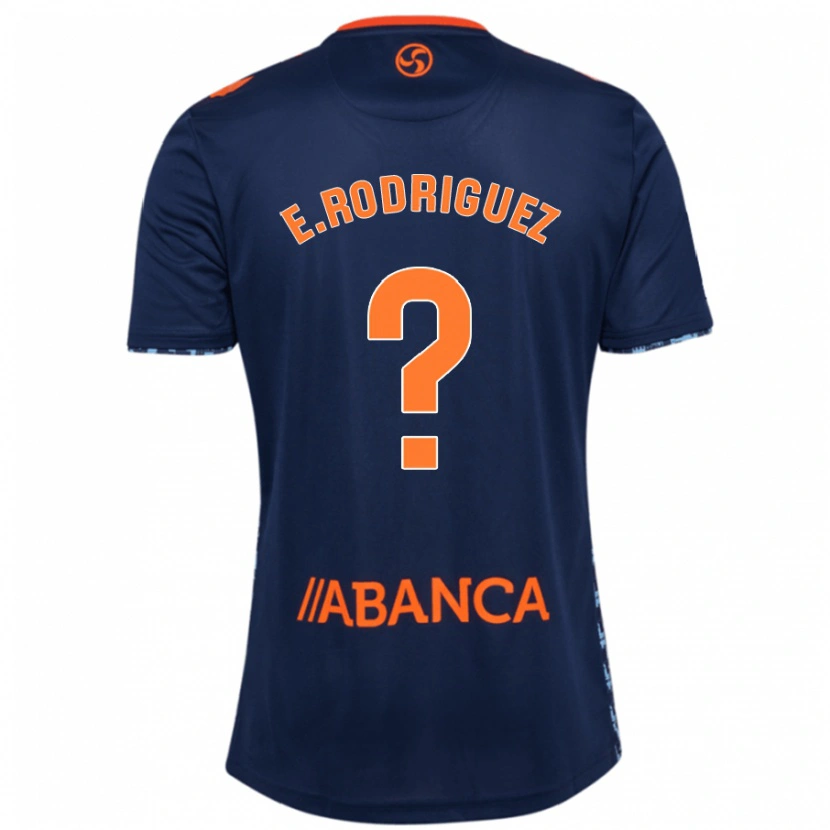 Danxen Børn Emi Rodríguez #0 Marineblå Udebane Spillertrøjer 2024/25 Trøje T-Shirt