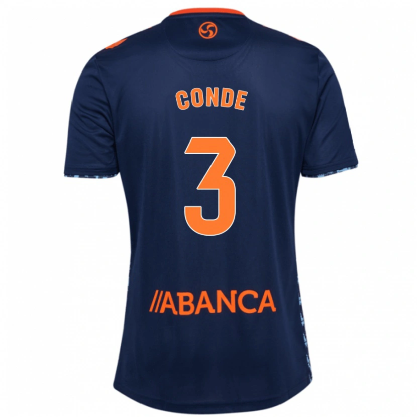 Danxen Børn Tincho Conde #3 Marineblå Udebane Spillertrøjer 2024/25 Trøje T-Shirt