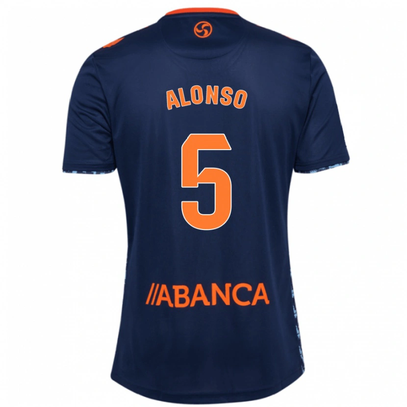 Danxen Børn Gael Alonso #5 Marineblå Udebane Spillertrøjer 2024/25 Trøje T-Shirt