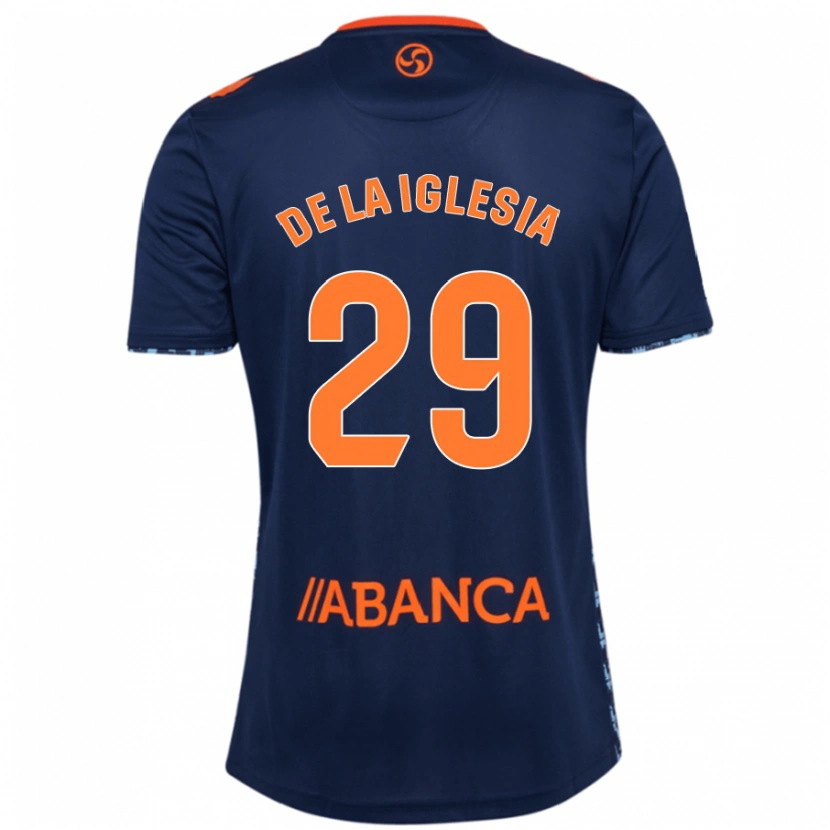 Danxen Børn David De La Iglesia #29 Marineblå Udebane Spillertrøjer 2024/25 Trøje T-Shirt
