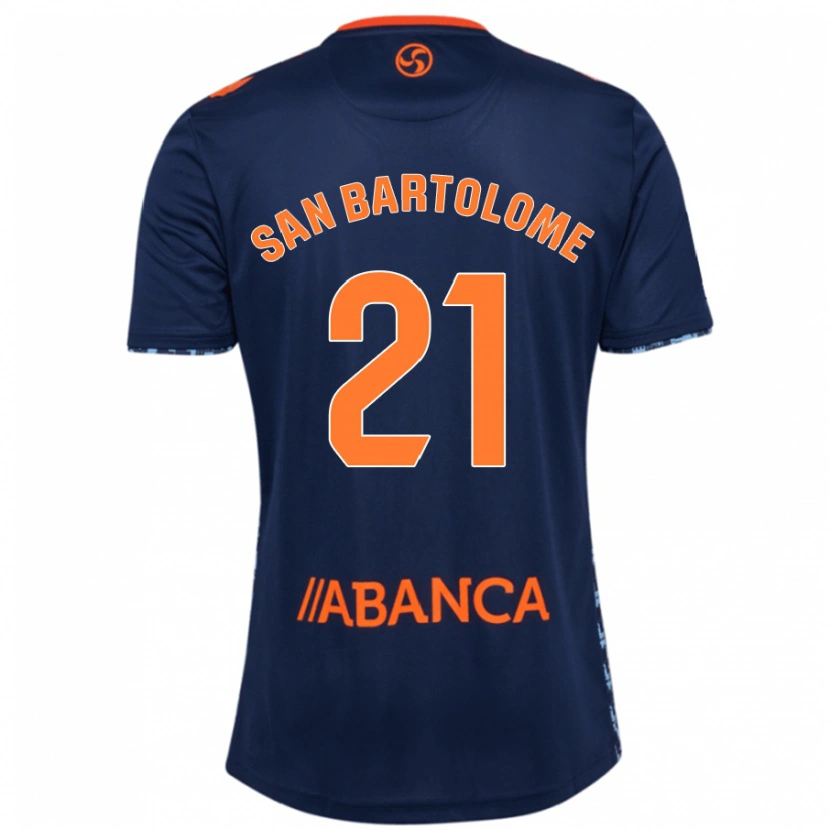 Danxen Børn Víctor San Bartolomé #21 Marineblå Udebane Spillertrøjer 2024/25 Trøje T-Shirt