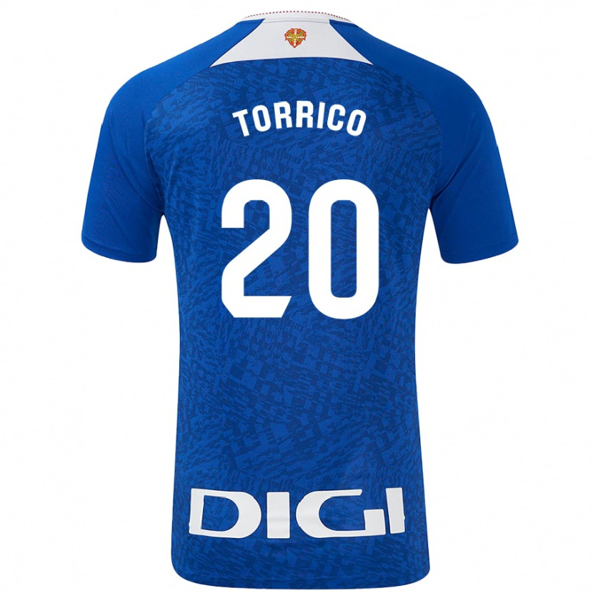 Danxen Børn Aitor Torrico #20 Kongeblå Udebane Spillertrøjer 2024/25 Trøje T-Shirt