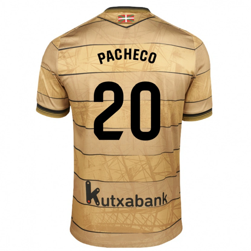 Danxen Børn Jon Pacheco #20 Brun Udebane Spillertrøjer 2024/25 Trøje T-Shirt