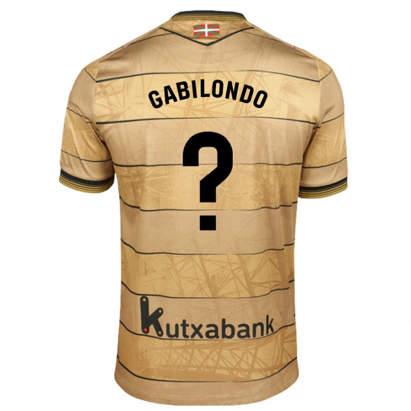 Danxen Børn Iker Gabilondo #0 Brun Udebane Spillertrøjer 2024/25 Trøje T-Shirt